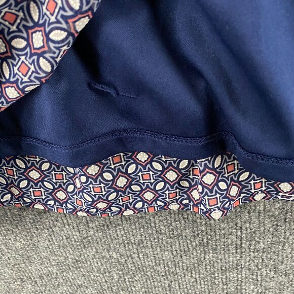 Chetta B Dress Womens 12 Blue Geometric Shift Halter Ruffle Ladies Boho Feminine - Picture 7 of 11